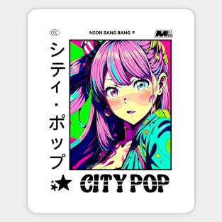 Retro Manga City Pop Vaporwave Aesthetic Anime #10 Magnet